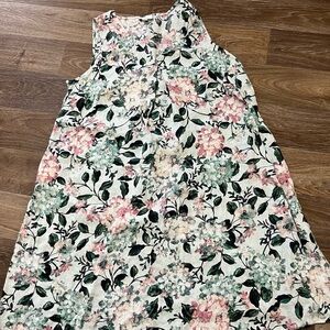 J. Jill Floral Midi Dress - Green, Pink, White